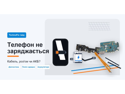 Телефон не заряджається: кабель, роз'єм, нижня плата чи акумулятор