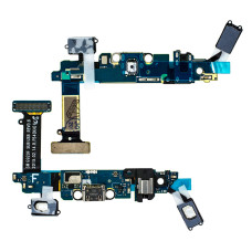 Шлейф для Samsung G920F Galaxy S6 с разъемом зарядки и компонентами (REV0.6)