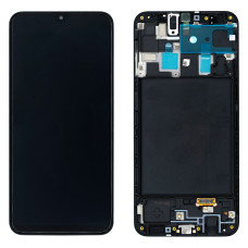 Дисплей для Samsung A205 Galaxy A20 (2019) з тачскріном в рамці (Black) (OLED)