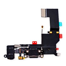 Шлейф для Apple iPhone SE (1st gen) (2016) з роз'ємом зарядки та навушників (Black)