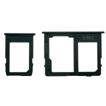 Держатель SIM-карты и карты памяти для Samsung J415 Galaxy J4 plus (2018) (версия на 2×SIM) (Black)