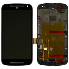 Дисплей для Motorola XT1062 Moto G2 з тачскріном в рамці (Black)
