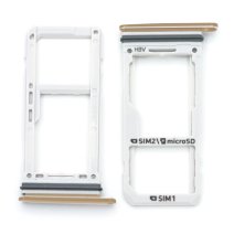 Держатель SIM-карты и карты памяти для Samsung G950 Galaxy S8 (версия на 2×SIM) (Gold)