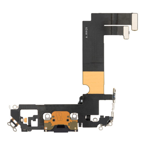 Шлейф для iPhone 12 mini з роз’ємом зарядки (Black) (Original)