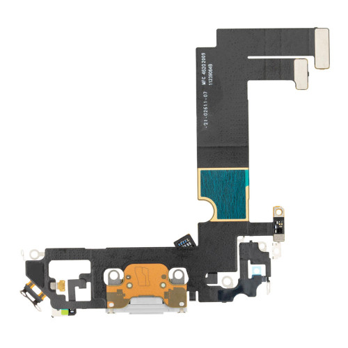 Шлейф для iPhone 12 mini з роз’ємом зарядки (White) (Original)