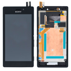 Дисплей для Sony D2303 Xperia M2 с тачскрином в рамке (Black) (Original PRC)