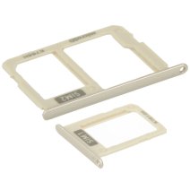 Держатель SIM-карты и карты памяти для Samsung J330 Galaxy J3 (2017) (версия на 2×SIM) (Gold)