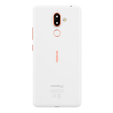 Задняя крышка для Nokia 7 Plus (White) (Original) со сканером отпечатков пальцев