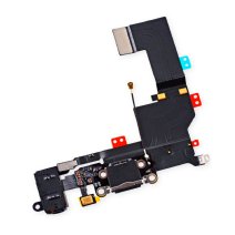Шлейф для Apple iPhone 5s з роз'ємом зарядки та навушників (Black)