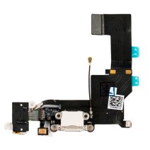 Шлейф для Apple iPhone 5s з роз'ємом зарядки та навушників (White) (Original PRC)