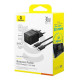 Сетевое зарядное устройство Baseus Palm Fast Charger USB-A+USB-C (30W · 3A) с кабелем Type-C – Type-C 60W (P1011160A113-01) (Black)