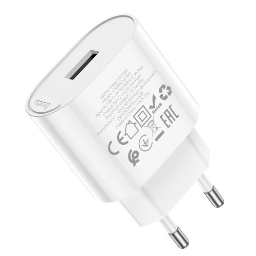 Сетевое зарядное устройство Hoco C109A USB-A (10.5W · 2.1A) (White)