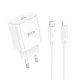 Сетевое зарядное устройство Hoco C76A Pro USB-C (30W · 3A) с кабелем Type-C – Lightning (White)