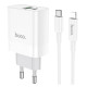 Сетевое зарядное устройство Hoco C80A USB-A+USB-C (20W · 3.1A) с кабелем Type-C – Lightning (White)