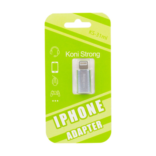 Перехідник Koni Strong KS-31mi Micro-USB – Lightning (Silver)
