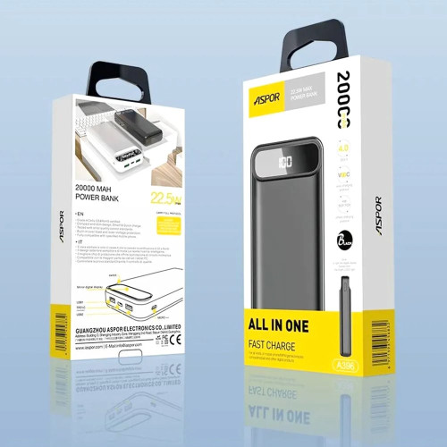 Повербанк Aspor A396 PD (20000 mAh) (Black)