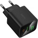 Сетевое зарядное устройство Hoco CS84A USB-A+USB-C (30W · 3A) (Black)
