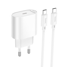 Сетевое зарядное устройство Hoco C109A USB-C (20W · 3A) с кабелем Type-C – Type-C (White)