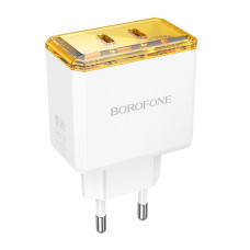 Сетевое зарядное устройство Borofone BAS33A 2xUSB-C (45W · 3A) (White)