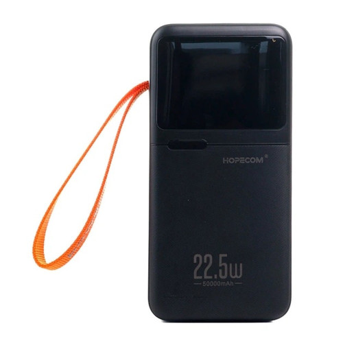 Повербанк Hopecom HP-28081 22.5W з кабелем 2в1 (50000 mAh) (Black)