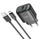 Сетевое зарядное устройство Hoco C140A USB-A (18W · 3A) с кабелем USB-A – Micro-USB (Black)