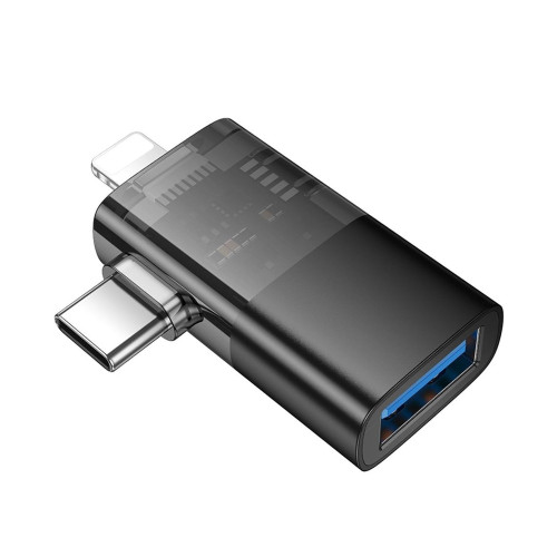 Перехідник Hoco UA36E Lightning/Type-C – USB-A (Black)