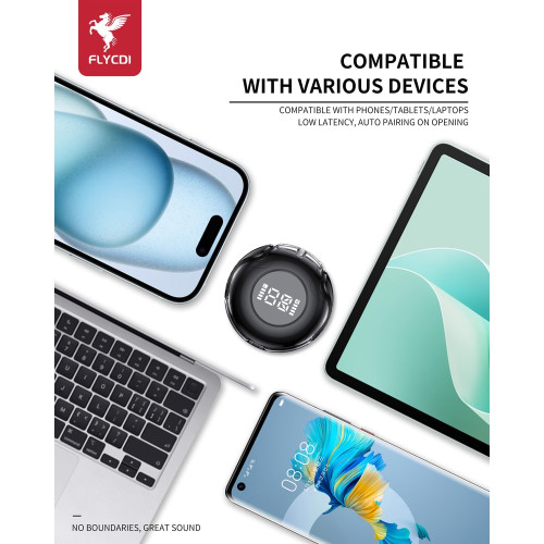 Наушники Bluetooth Wireless FLYCDI TWS-002 (Black)