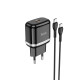 Сетевое зарядное устройство Hoco N24 USB-C (20W · 3A) с кабелем Type-C – Type-C (Black)