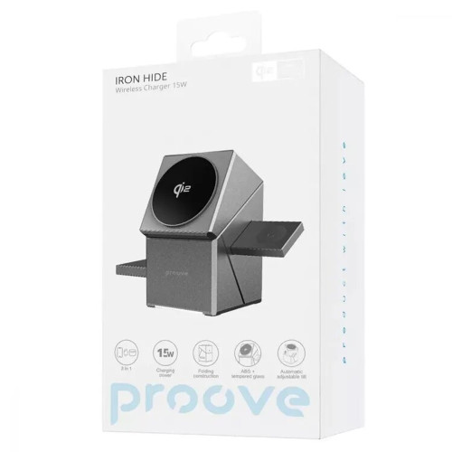Беспроводное зарядное устройство Proove Iron Hide 3в1 (15W) (Gray)