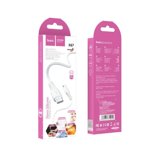 Кабель Hoco X67 Type-C – Type-C (1 м · 60W · 3A) (White)