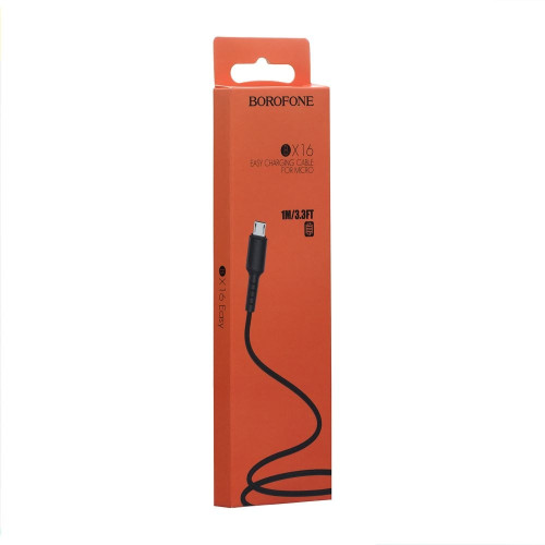 Кабель Borofone BX16 USB-A – Micro-USB (1 м · 10W · 2A) (Black)
