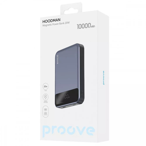 Повербанк Proove Magnetic Hoodman PD 20W (10000 mAh) (Gray)