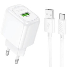 Сетевое зарядное устройство Hoco CS52A USB-A (18W · 3A) с кабелем USB-A – Type-C (White)