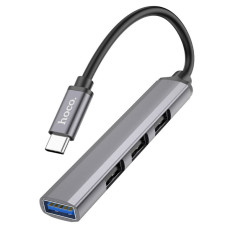 USB-хаб Hoco HB26 4в1 Type-C (USB 3.0 · 3xUSB 2.0 · 0.13 м) (Gray)
