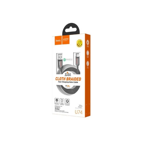 Кабель Hoco U74 Grand USB-A – Micro-USB (1.2 м · 12W · 2.4A) (Black)