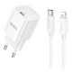 Сетевое зарядное устройство Hoco C148A USB-C (30W · 3A) с кабелем Type-C – Lightning (White)