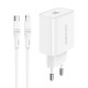 Мережевий зарядний пристрій Borofone BA57A USB-C (20W · 3A) з кабелем Type-C – Lightning (White)