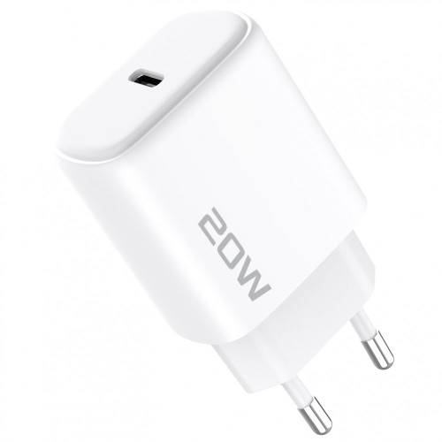 Мережевий зарядний пристрій Proove Silicone Power 2 USB-C (20W) з кабелем Type-C – Lightning (Black)