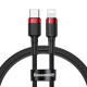 Кабель Baseus Cafule Type-C – Lightning (1 м · 18W · 2.4A) (CATLKLF-91) (Black/Red)