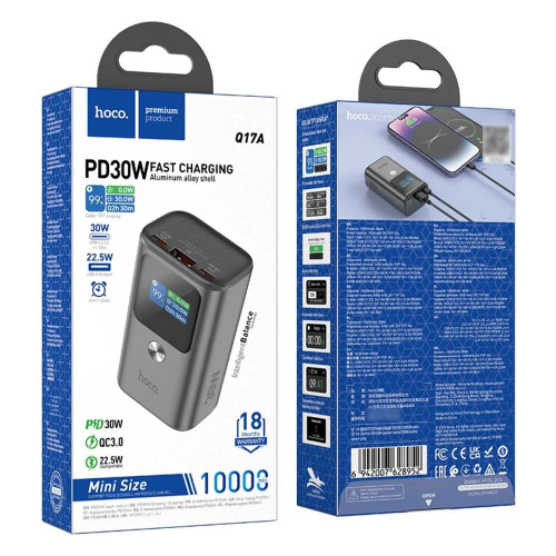 Повербанк Hoco Q17A PD30W+QC (10000 mAh) (Gray)