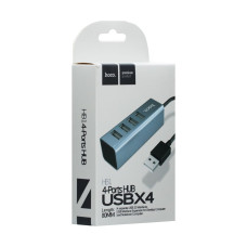 USB-хаб Hoco HB1 (4xUSB-A · 0.8 м) (Silver)