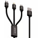 Кабель Proove Triple Connection 3-в-1 USB-A – Type-C/Micro-USB/Lightning (1.3 м · 15W · 3A) (Black)
