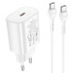 Сетевое зарядное устройство Hoco N22 (25W) с кабелем Type-C – Type-C (White)
