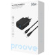 Мережевий зарядний пристрій Proove Silicone Power 2 USB-C (30W) з кабелем Type-C – Type-C (Black)