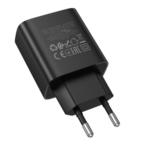 Мережевий зарядний пристрій Borofone BA95A USB-A (18W · 3A) (Black)