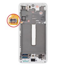 Дисплей для Samsung G990 Galaxy S21 FE с тачскрином в рамке (White) (Original)