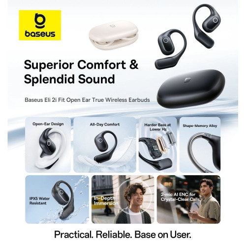 Наушники Bluetooth Baseus Eli 2i Fit Open-Ear (Black)