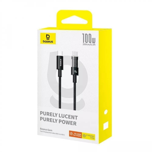 Кабель Baseus Gem Fast-Charging Data Cable Type-C – Type-C (2 м · 100W · 5A) (P10373000111) (Black)
