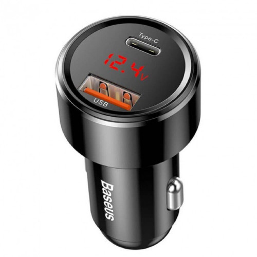 Автомобильное зарядное устройство Baseus Magic Digital Display USB-A+USB-C (45W · 3A) (Black)