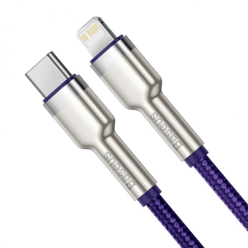 Кабель Baseus Cafule Metal Type-C – Lightning (1 м · 20W · 2.4A) (CATLJK-A05) (Purple)